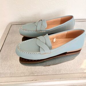 St. John's Bay Dove Gray- Blue Flats/Driving Moccasins/ Loafers